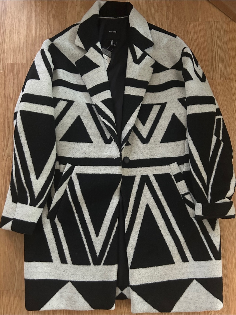 Forever 21 black & white coat